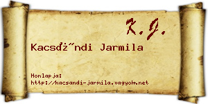 Kacsándi Jarmila névjegykártya